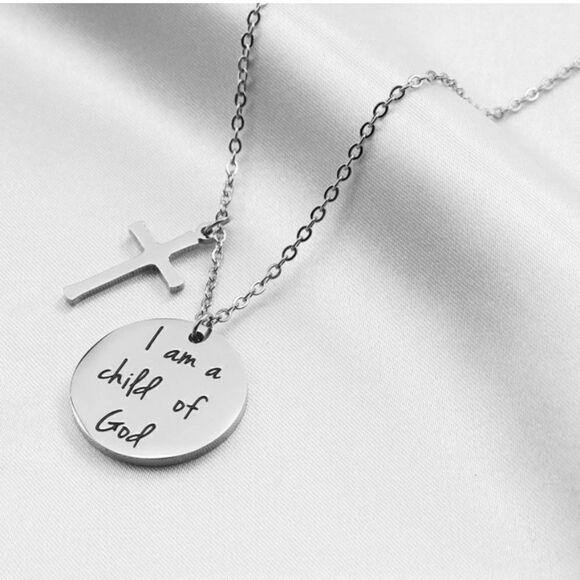 Cross Prayer Faith Bible Verse Religious Necklace - Picture 2 of 4
